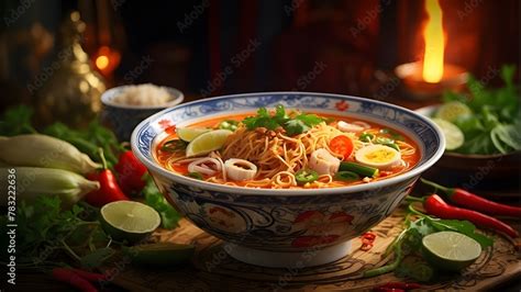  Laksa Penang: Uma explosão de sabores picantes e aveludados que te levará numa viagem culinária inesquecível!